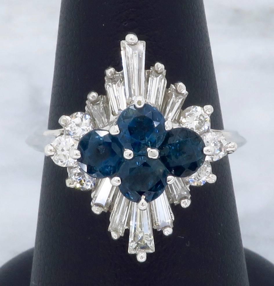 Sapphire Diamond Gold Ring In Excellent Condition In Webster, NY
