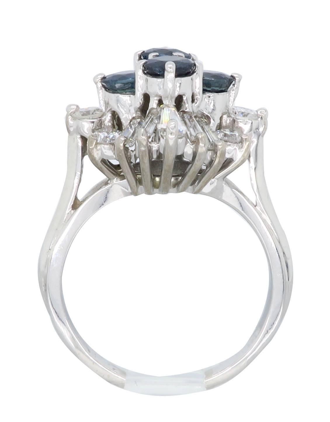 Sapphire Diamond Gold Ring 6