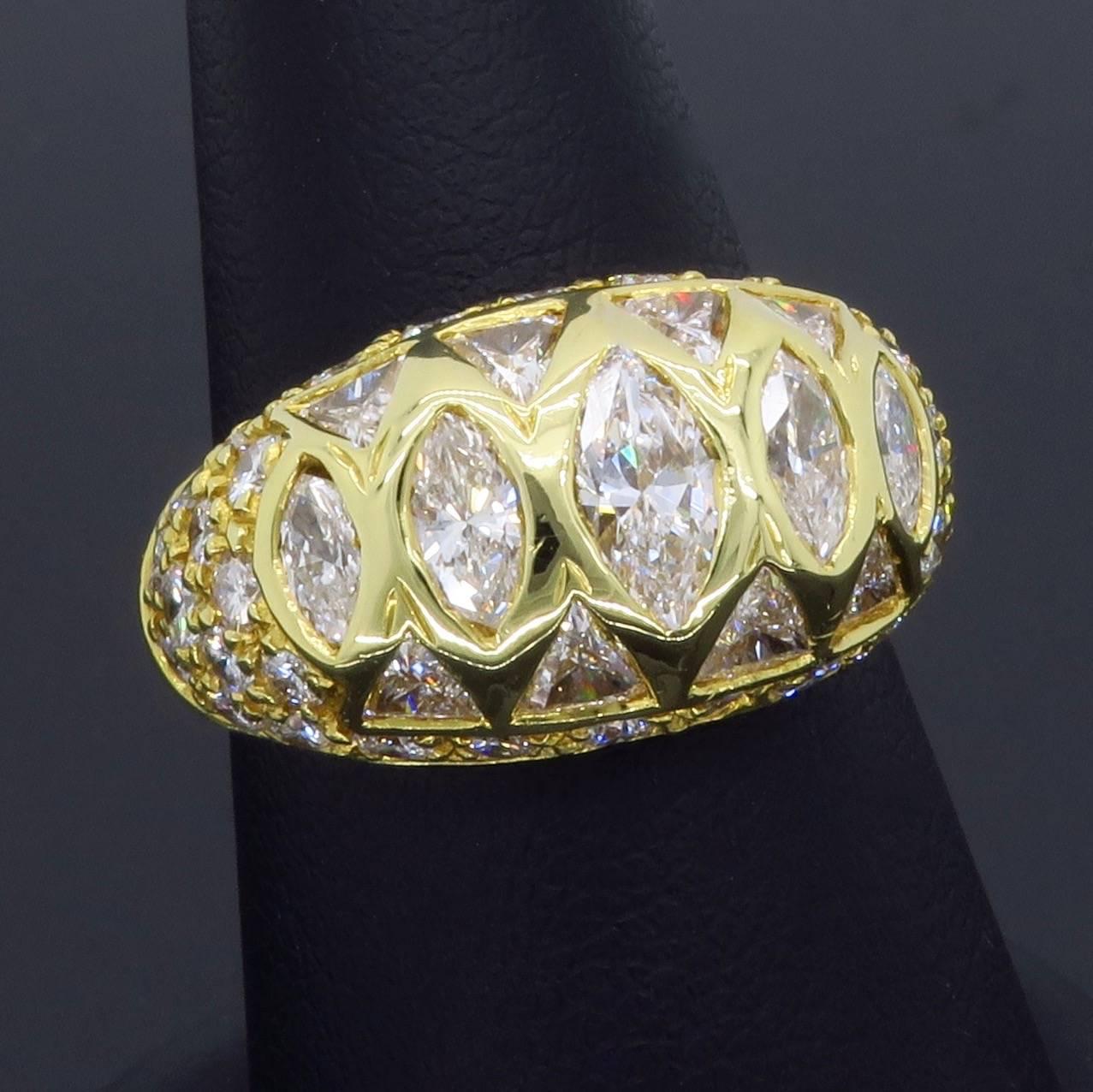 Women's 18 Karat Yellow Gold JB Star 3.36CTW Diamond Ring