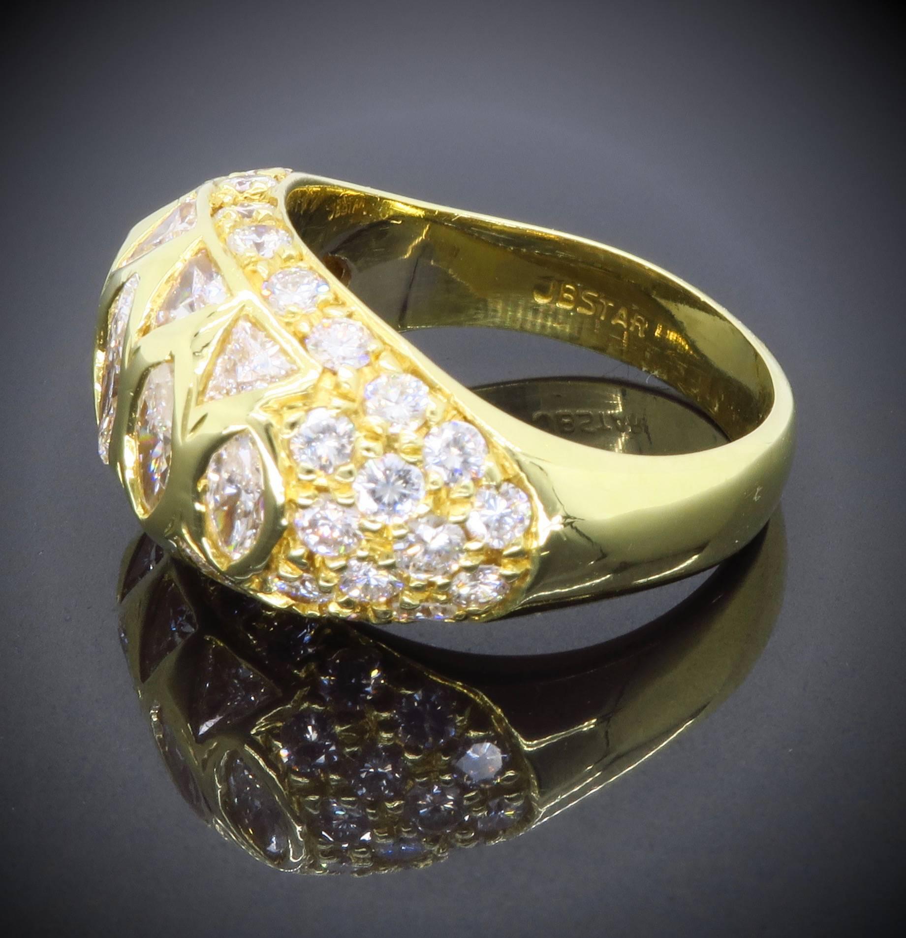 18 Karat Yellow Gold JB Star 3.36CTW Diamond Ring 1