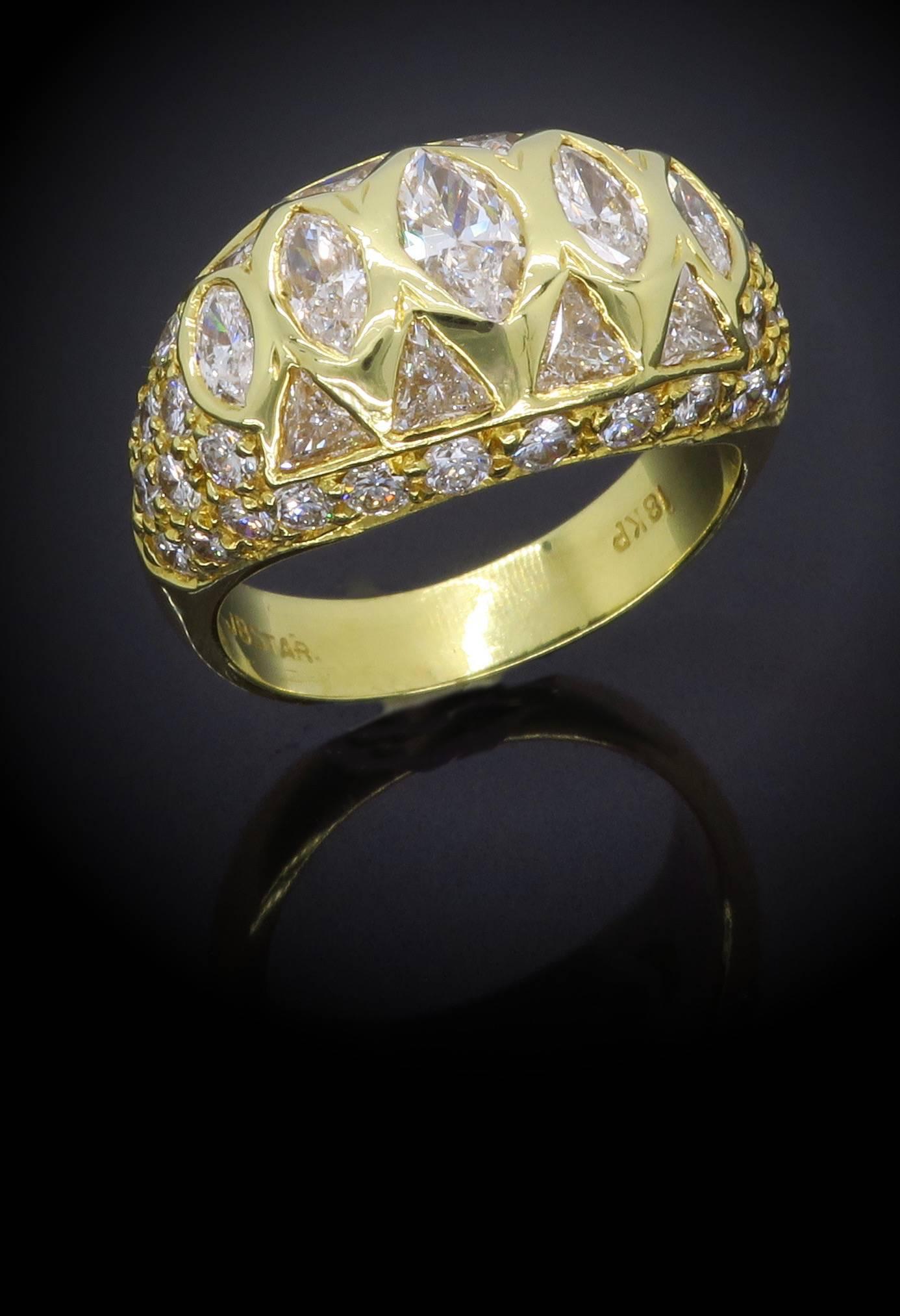 18 Karat Yellow Gold JB Star 3.36CTW Diamond Ring 4