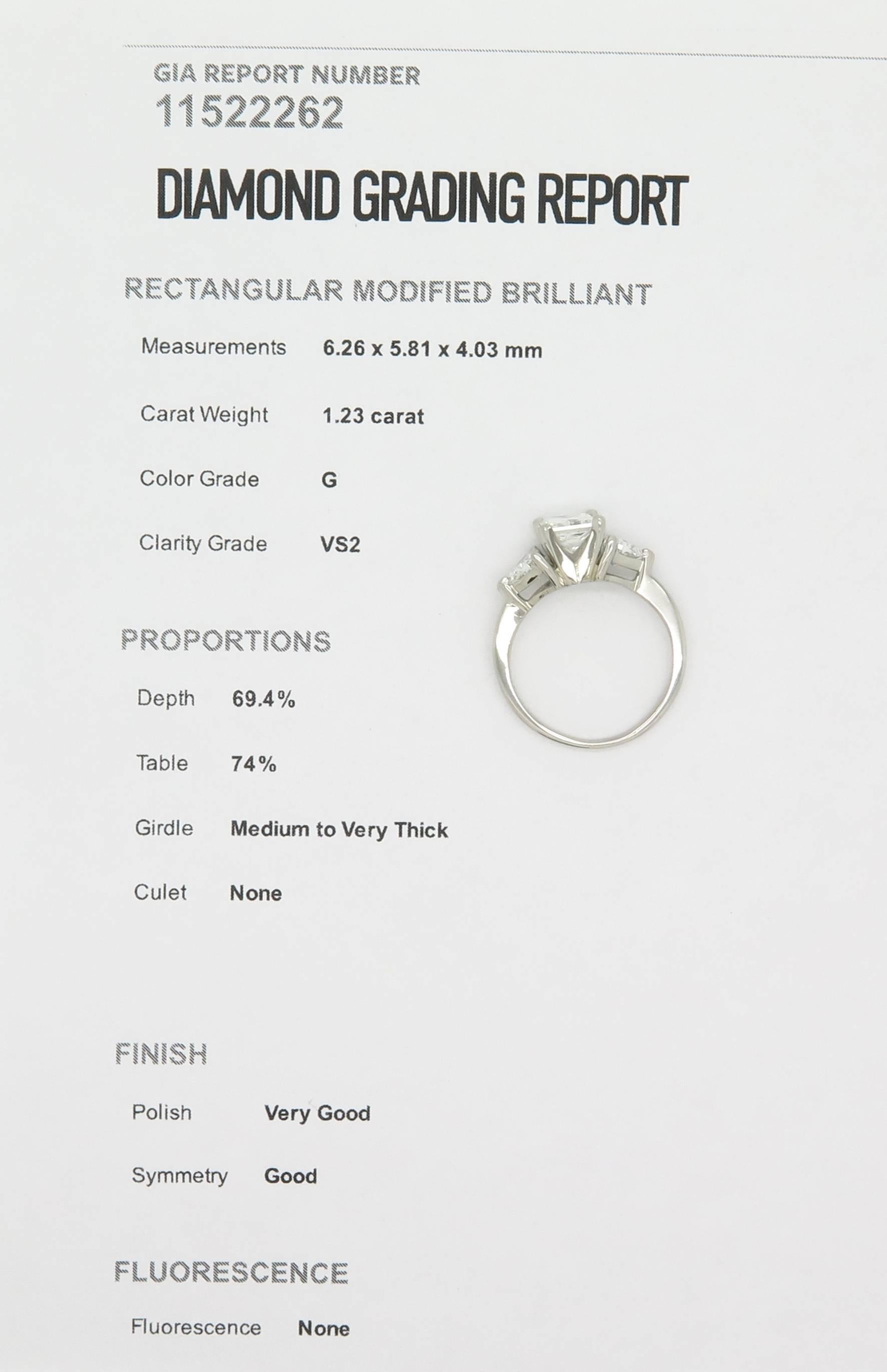 2.02 Carats GIA Cert Three Stone Diamond Platinum Ring 2