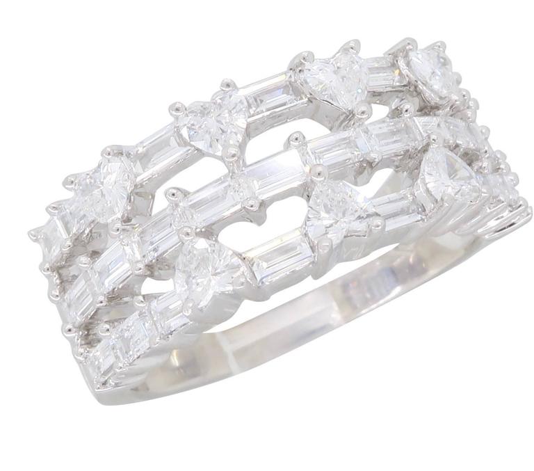 Diamond Three Section Calla Midi Ring