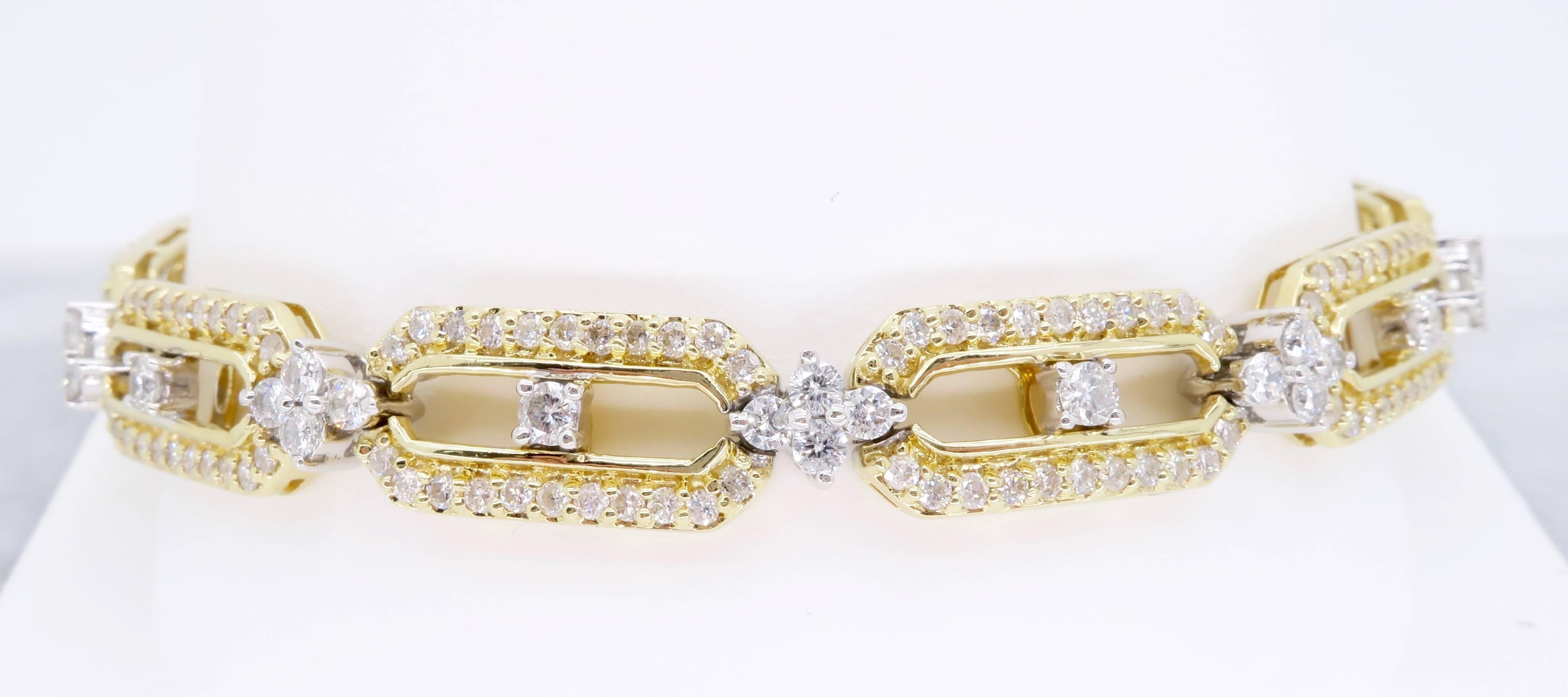 Women's 4 Carat Diamond Link Bracelet