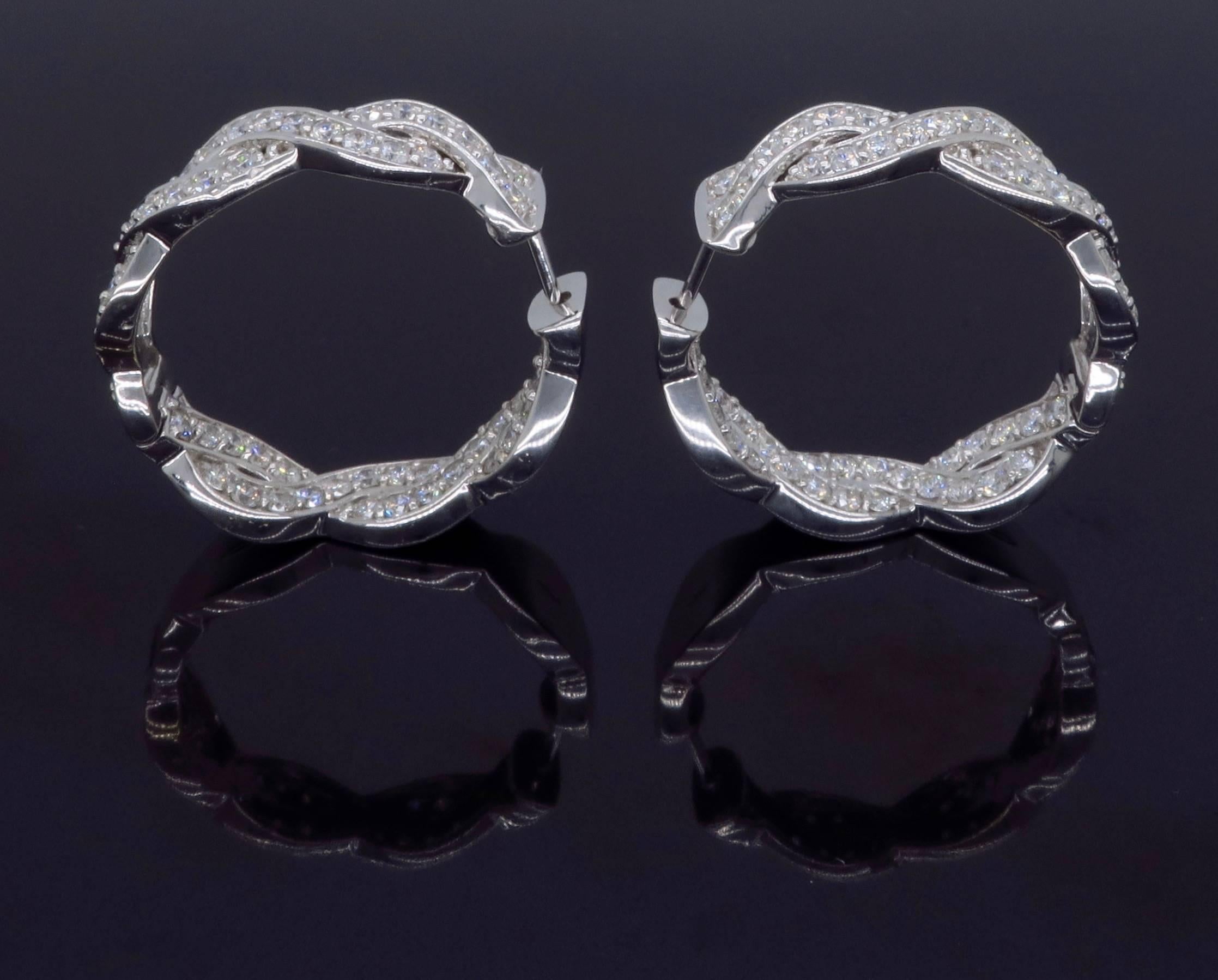 Women's Diamond Inside-out Hoop Earrings