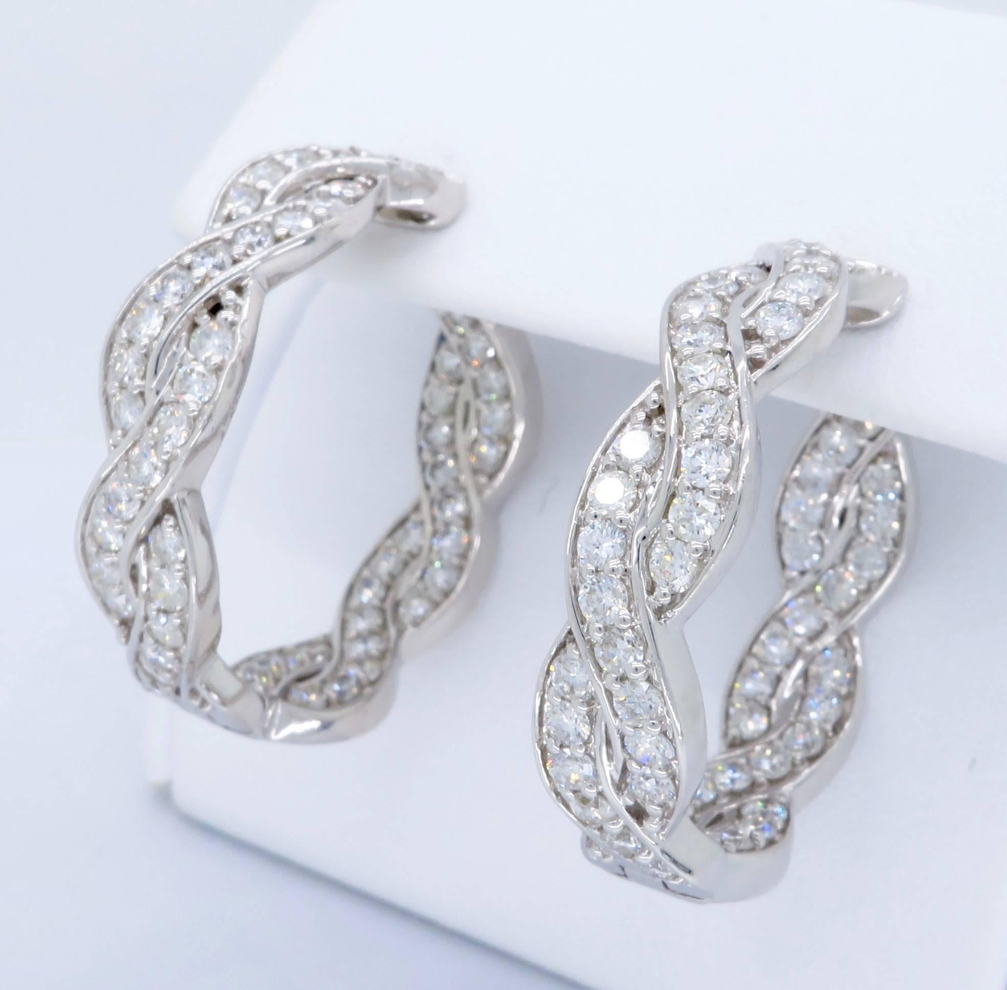 Diamond Inside-out Hoop Earrings 1