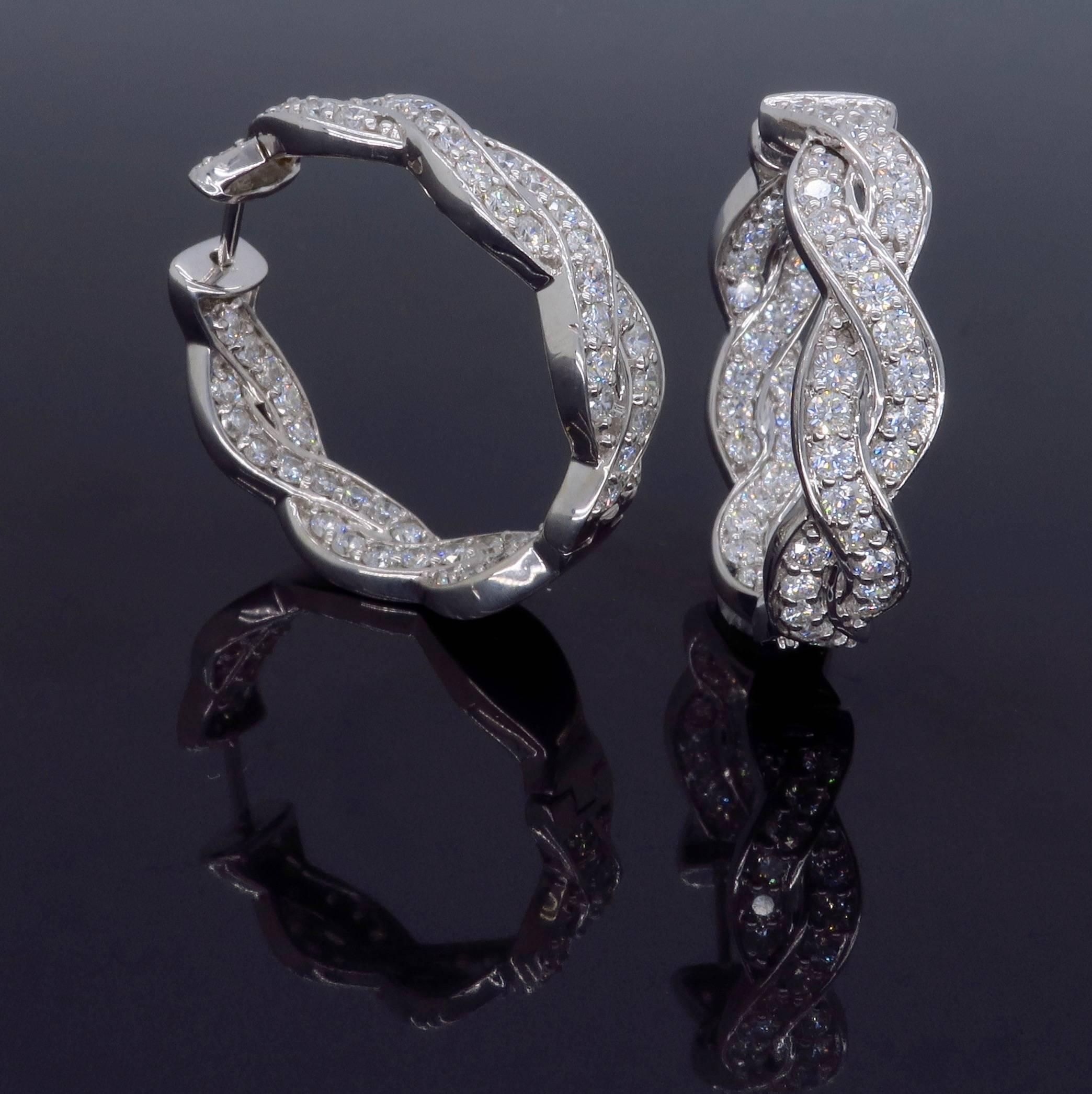 Diamond Inside-out Hoop Earrings 3