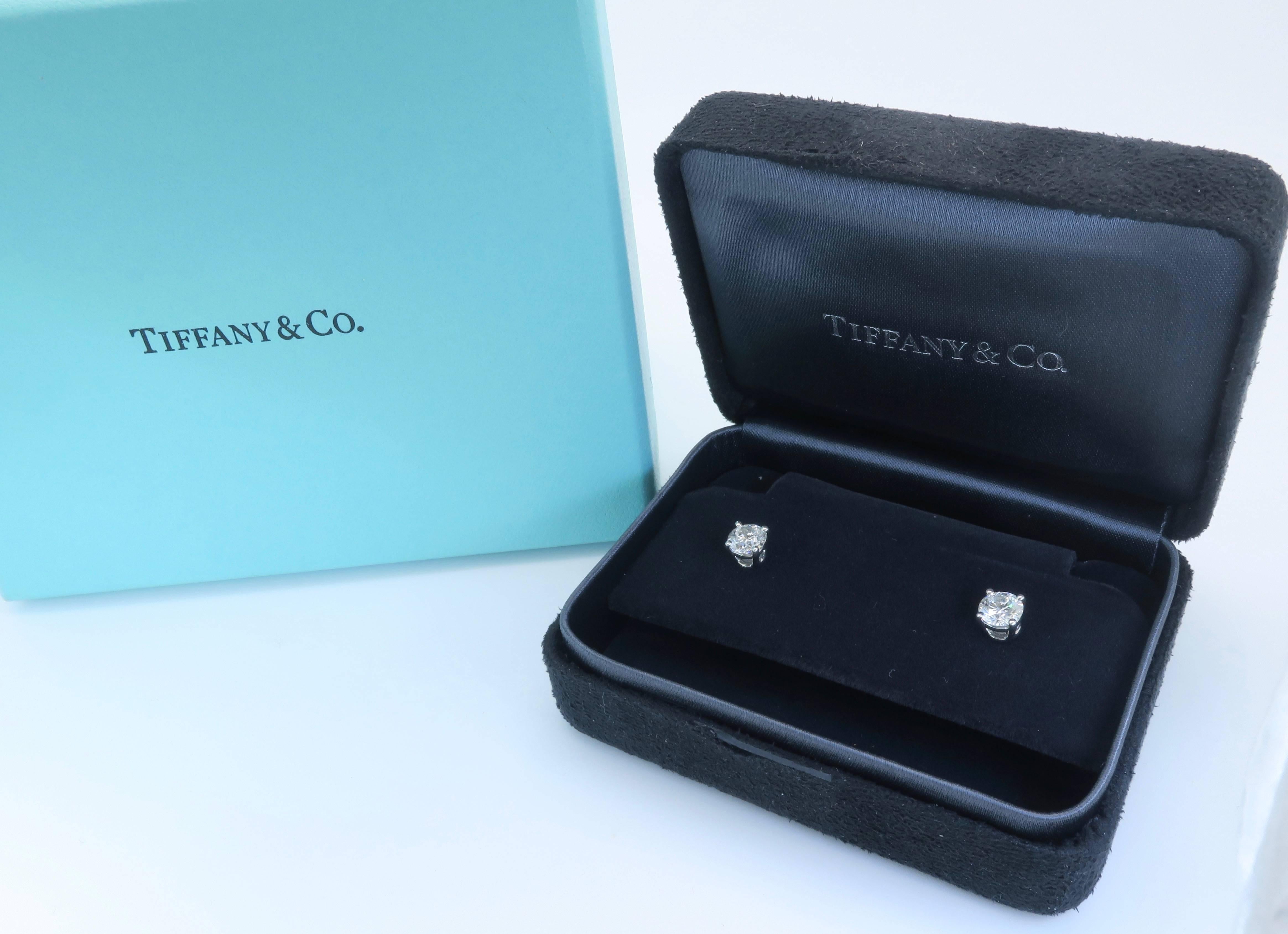 Platinum Tiffany & Co. Diamond Stud Earrings  6