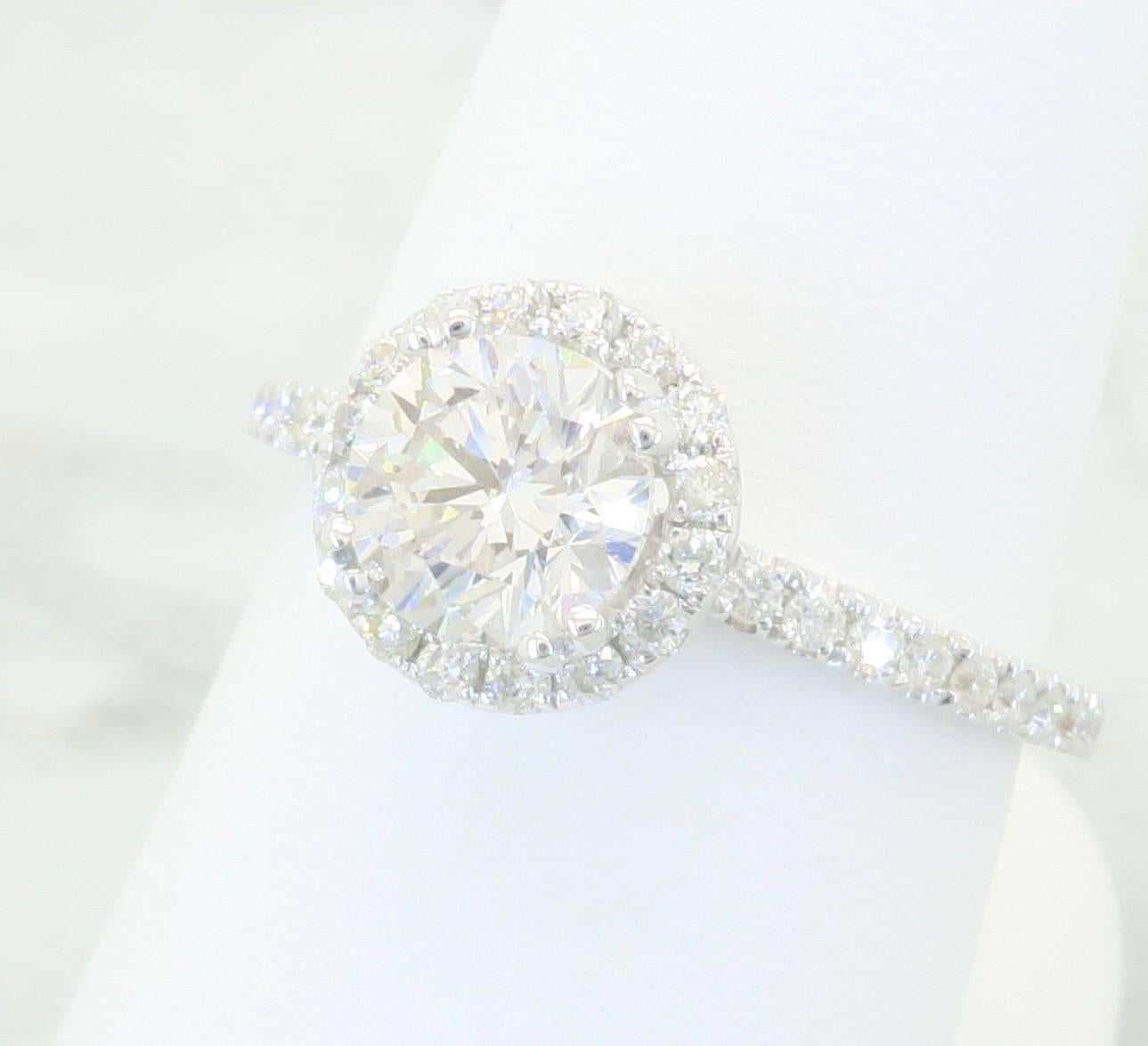 18 Karat White Gold Odelia Halo Diamond Engagement Ring  2