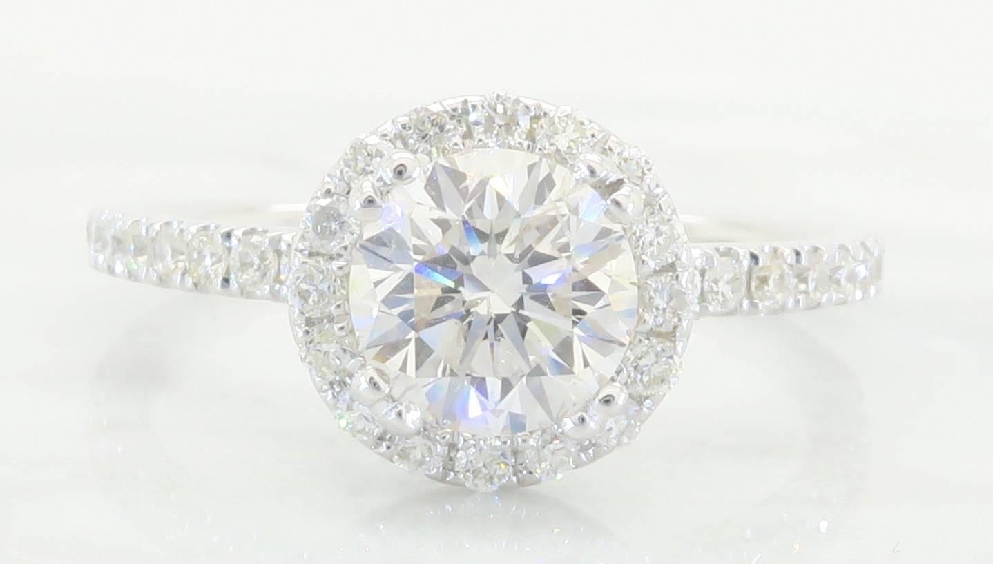 18 Karat White Gold Odelia Halo Diamond Engagement Ring  3