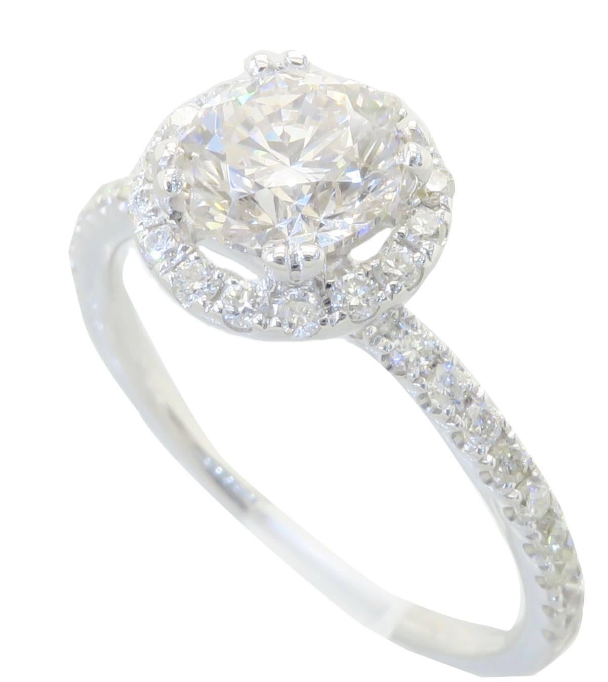 18 Karat White Gold Odelia Halo Diamond Engagement Ring  4