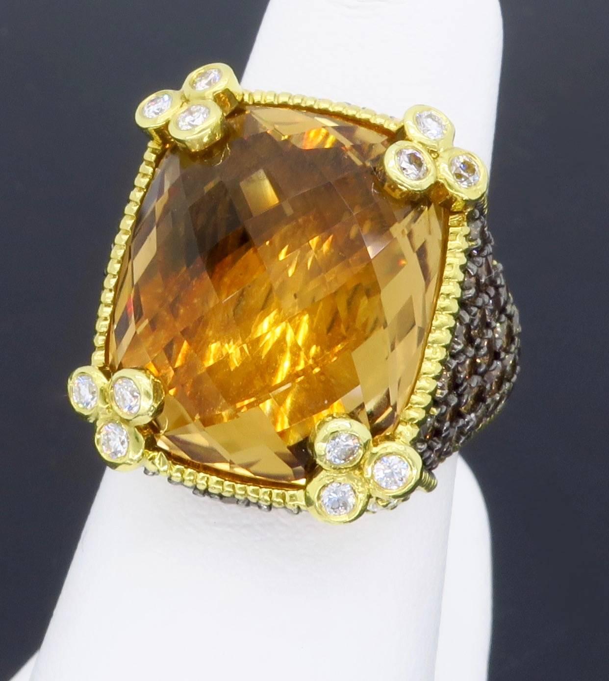 Judith Ripka 18 Karat Gold Monaco Diamantring 4