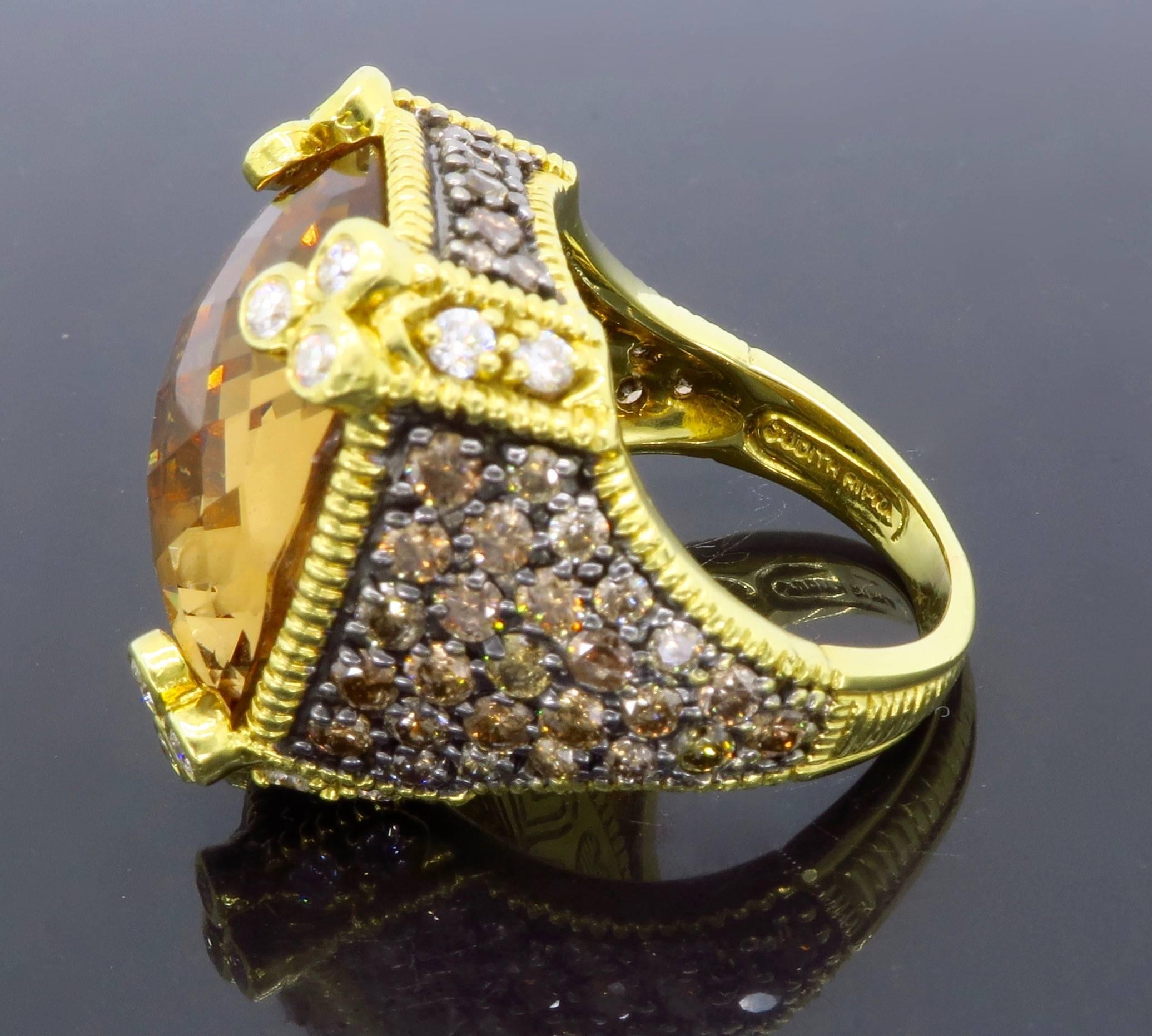 Judith Ripka 18 Karat Gold Monaco Diamantring 5