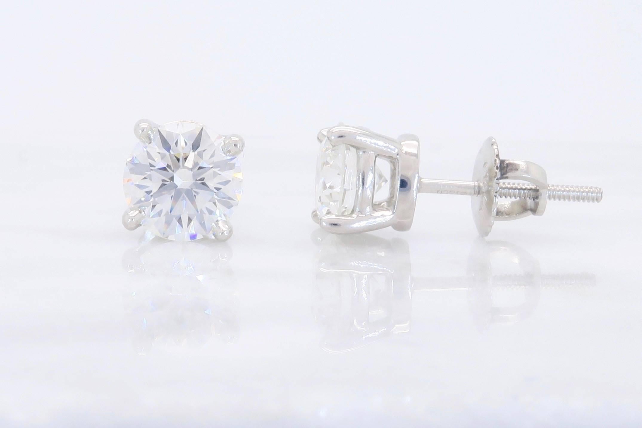 Tiffany & Co. Diamond Platinum Stud Earrings 1