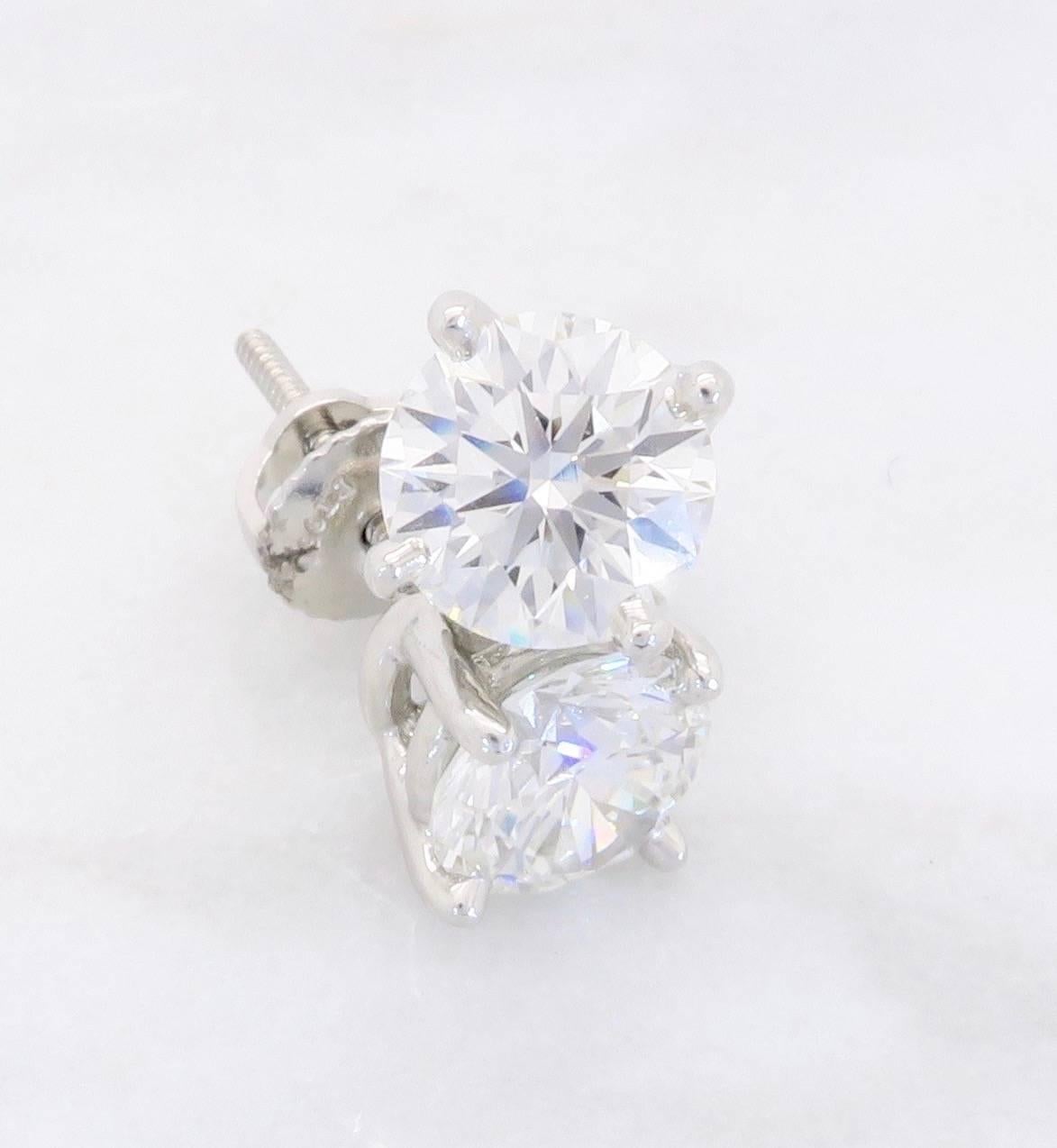 Tiffany & Co. Diamond Platinum Stud Earrings 2