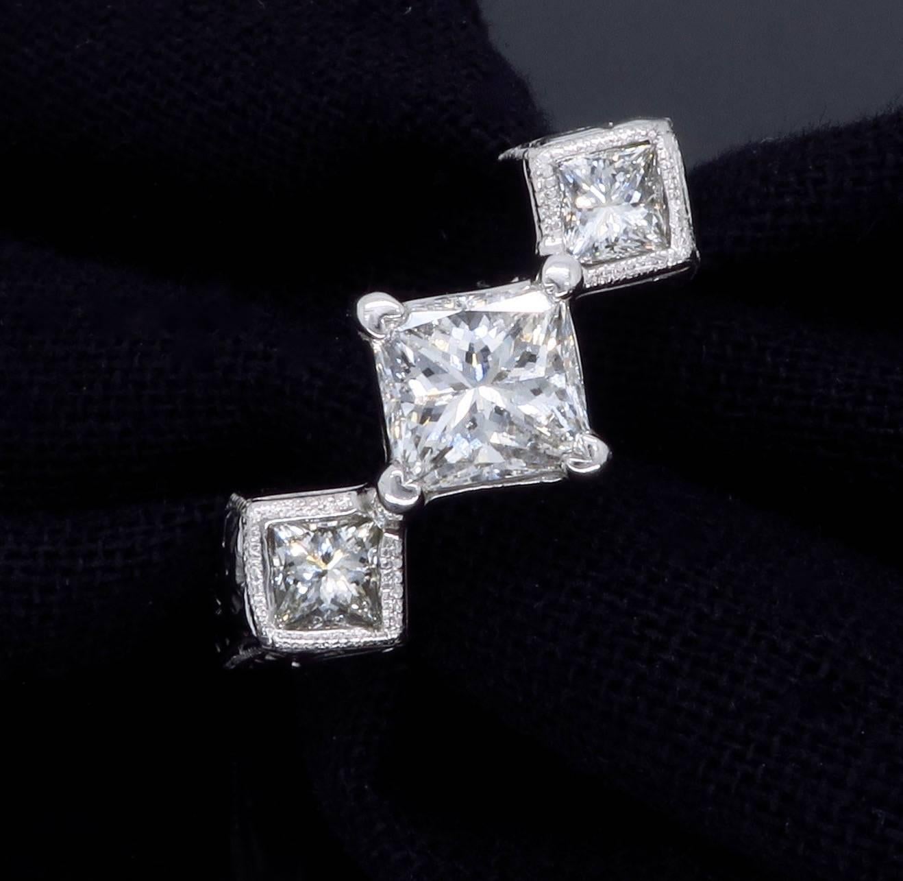 1.25 Carat Diamond Three-Stone Ring 1