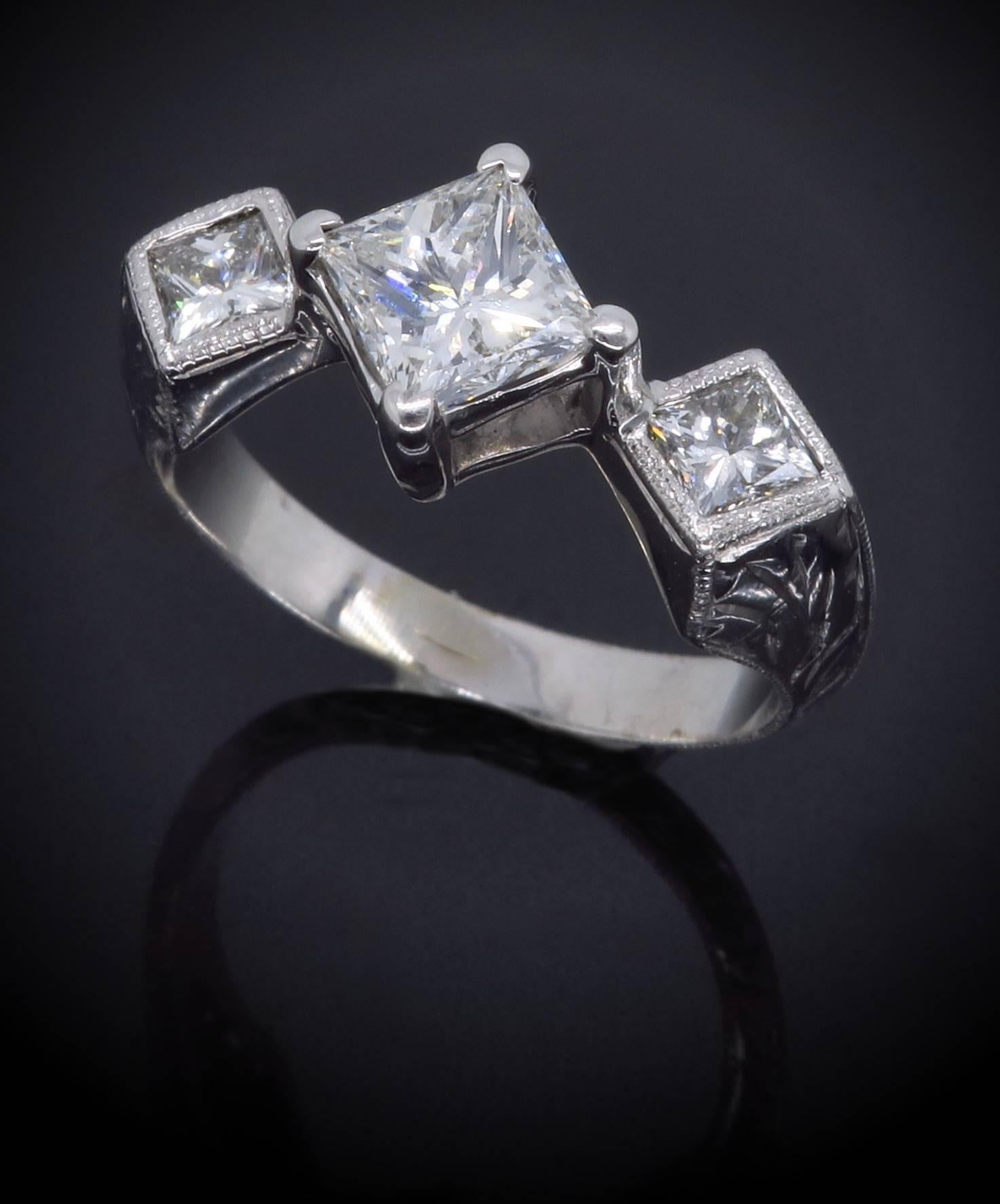 1.25 Carat Diamond Three-Stone Ring 2