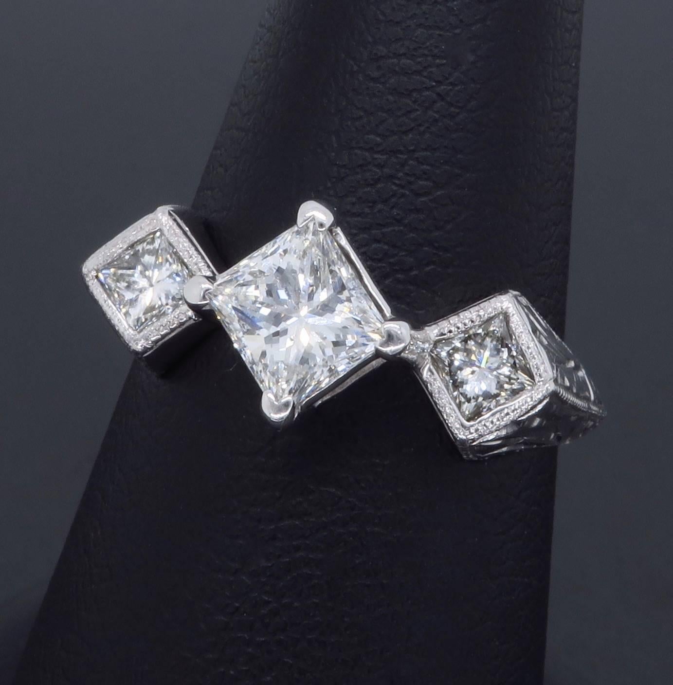 1.25 Carat Diamond Three-Stone Ring 3