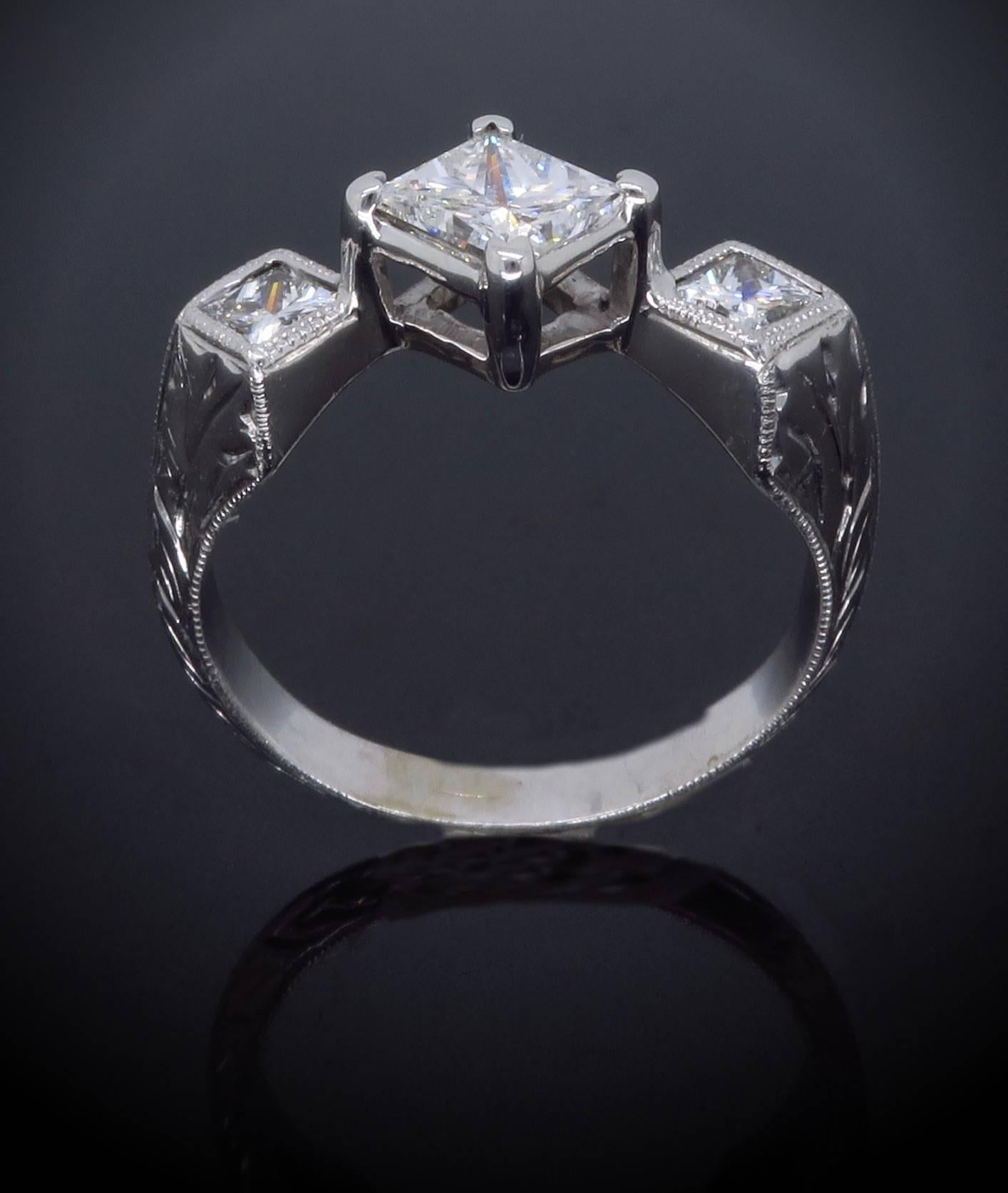 1.25 Carat Diamond Three-Stone Ring 4