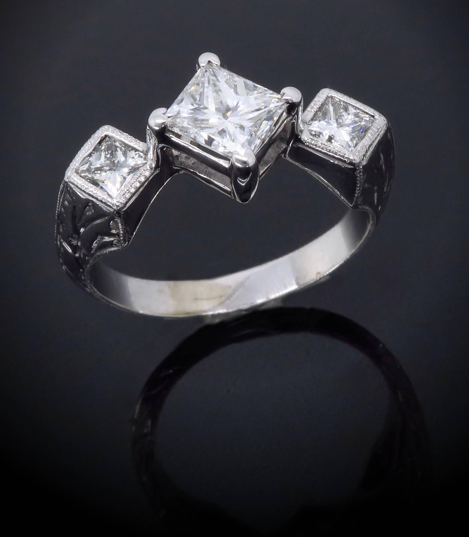 1.25 Carat Diamond Three-Stone Ring 5
