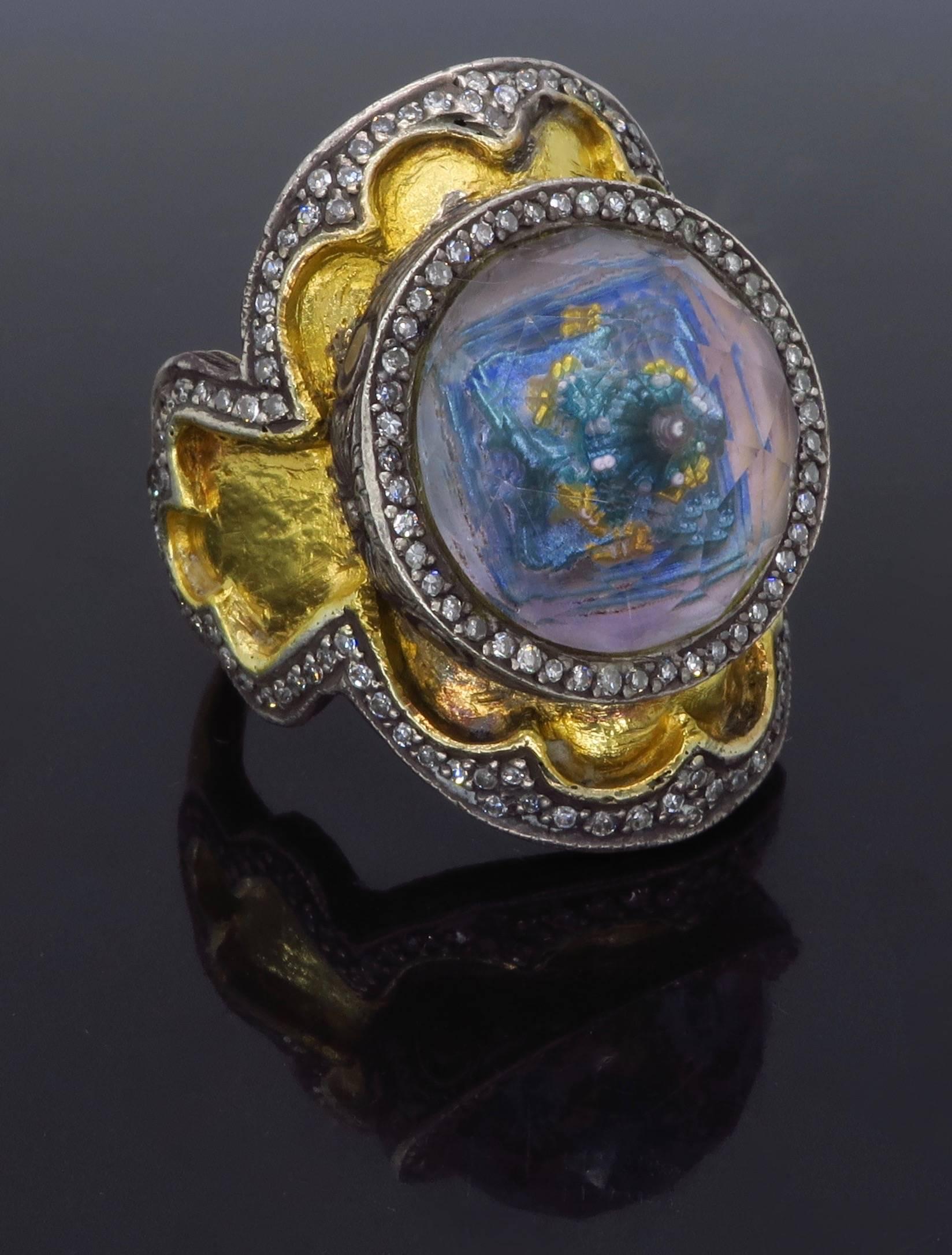 Sevan Bicakci Theodora Reverse Cut Amethyst Yellow Gold Ring 2