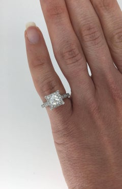Certified Halo Style Diamond Engagement Ring