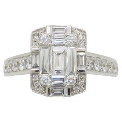 Mosaic Style Diamond Cocktail Ring in White Gold