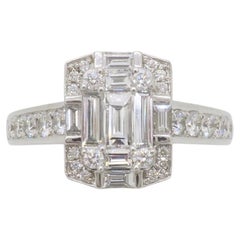 Mosaic Style Diamond Cocktail Ring in White Gold