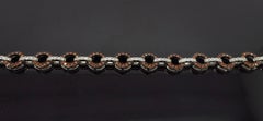 Open Circle Diamond Bracelet made with Orange & White Diamonds
