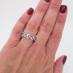Bubble Style Bezel Set Diamond Ring made in White Gold