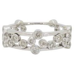 Bubble Style Bezel Set Diamond Ring made in White Gold