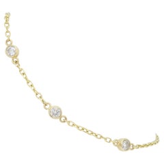 Diamond Station Bracelet crafted in 14k Yellow Gold