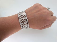 Impressive Wide Floral Diamond Bracelet