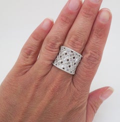 Diamond Encrusted Cigar Band Made in 18k White Gold