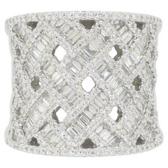 Diamond Encrusted Cigar Band Made in 18k White Gold