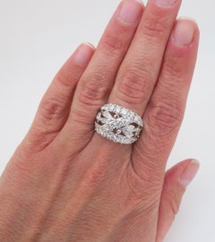 Bague de cocktail vintage Birks en platine sertie de diamants, 3,20 carats au total