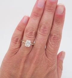 GIA Certified, D Color, 1.82CTW Oval Diamond Ring in 14k Yellow Gold
