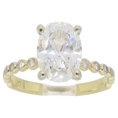 GIA Certified, D Color, 1.82CTW Oval Diamond Ring in 14k Yellow Gold