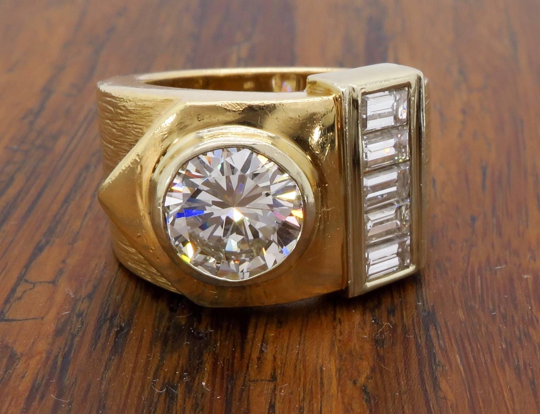 14 Karat Yellow Gold 1.98 Carat Diamond Ring 2