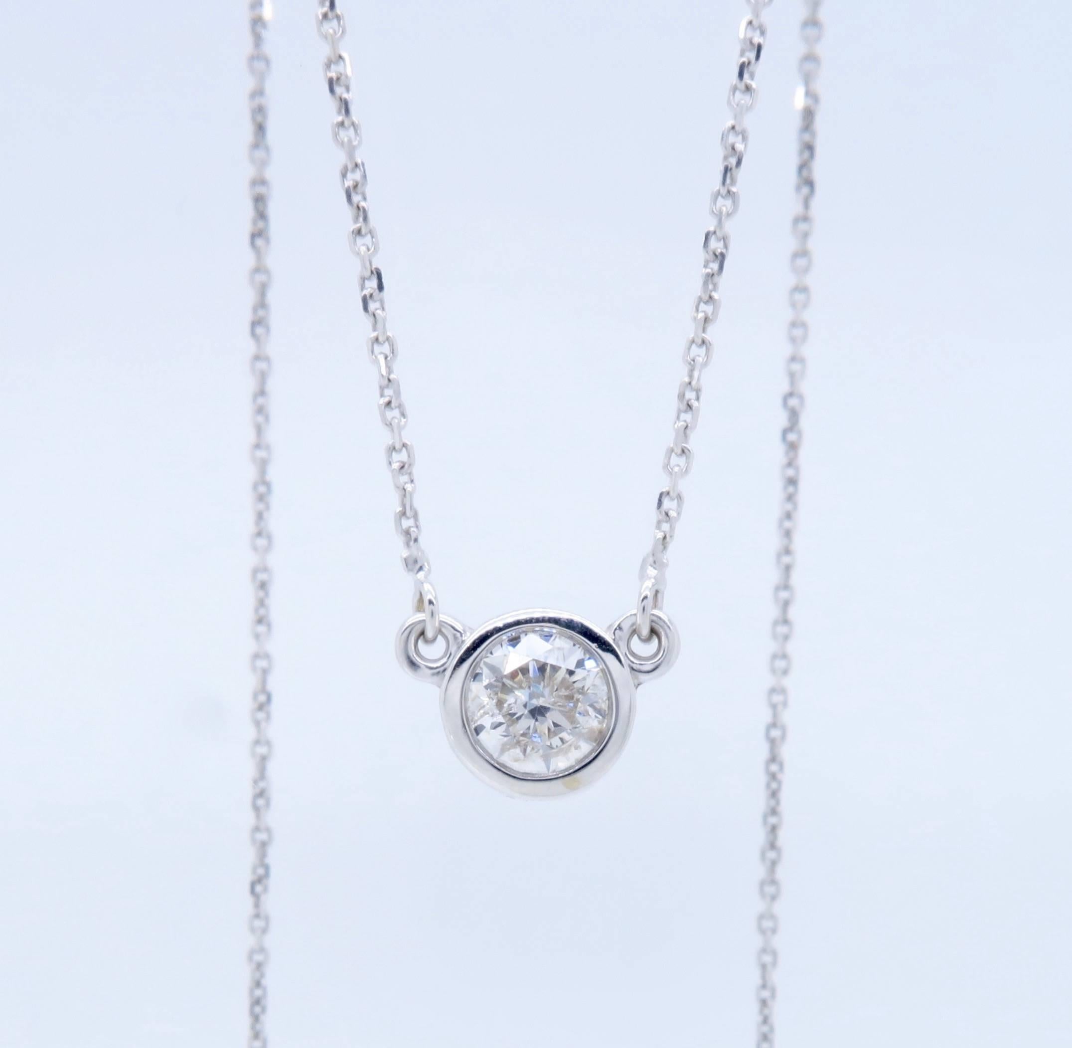 diamond solitaire bezel necklace