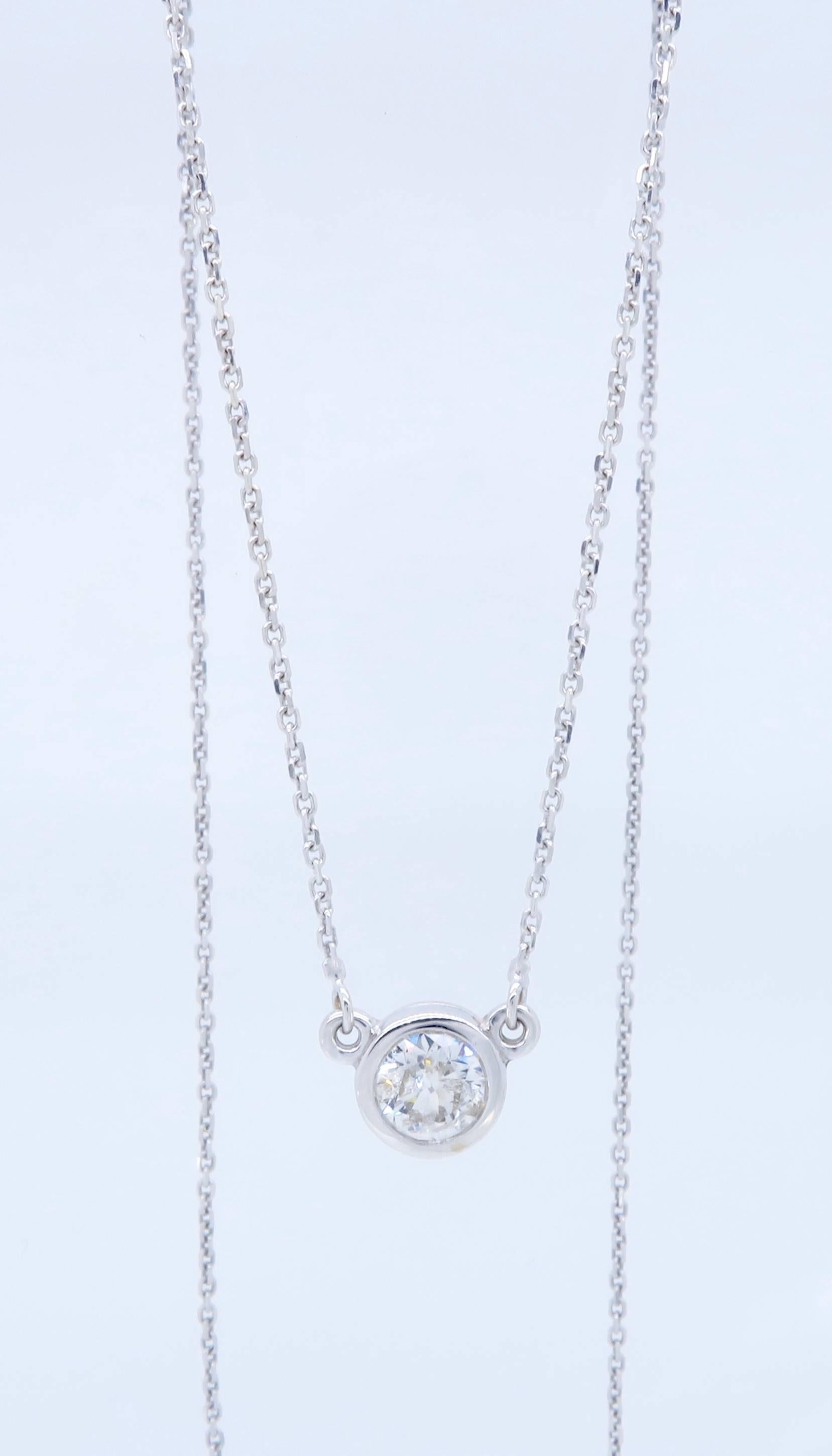 Women's Bezel Set Diamond Solitaire Necklace