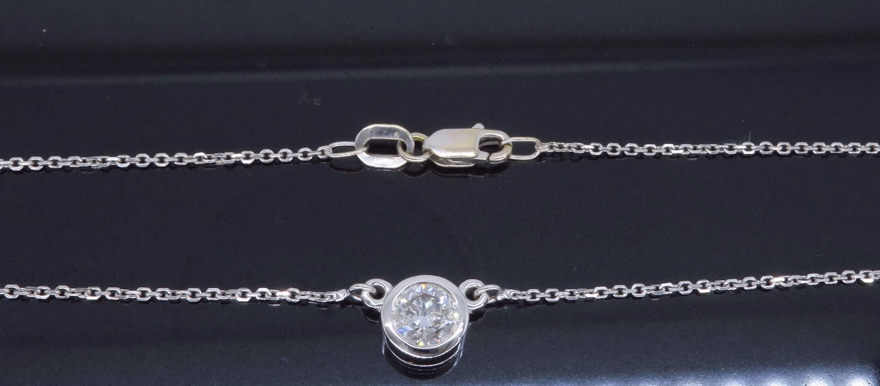 Bezel Set Diamond Solitaire Necklace 1