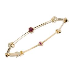 Ruby and Diamond 18 Karat Yellow Gold Bracelet