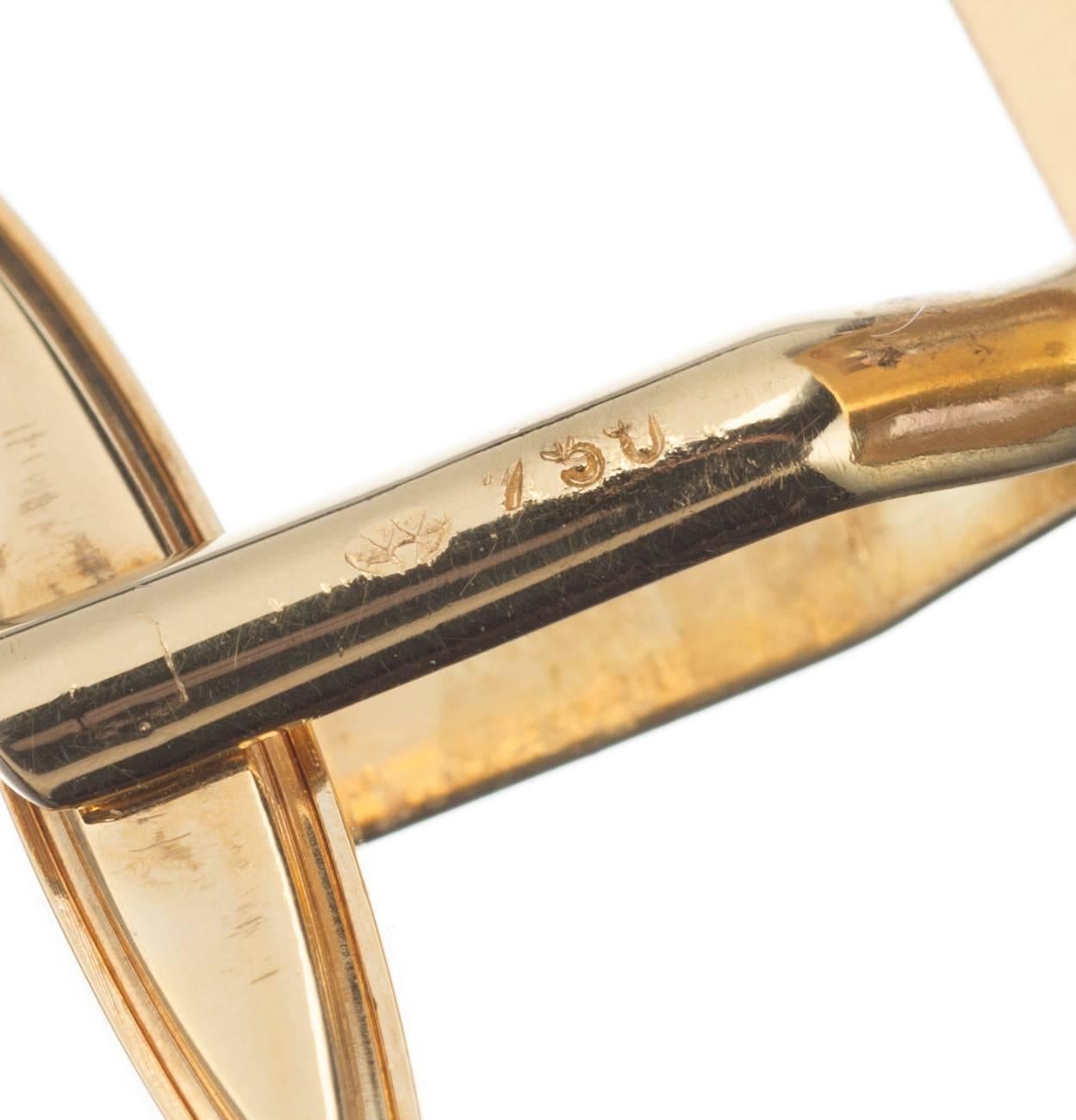 Munsteiner Fantasy Cut Amethyst Cufflinks in 18 Karat Yellow Gold In Excellent Condition For Sale In Saint Louis, MO