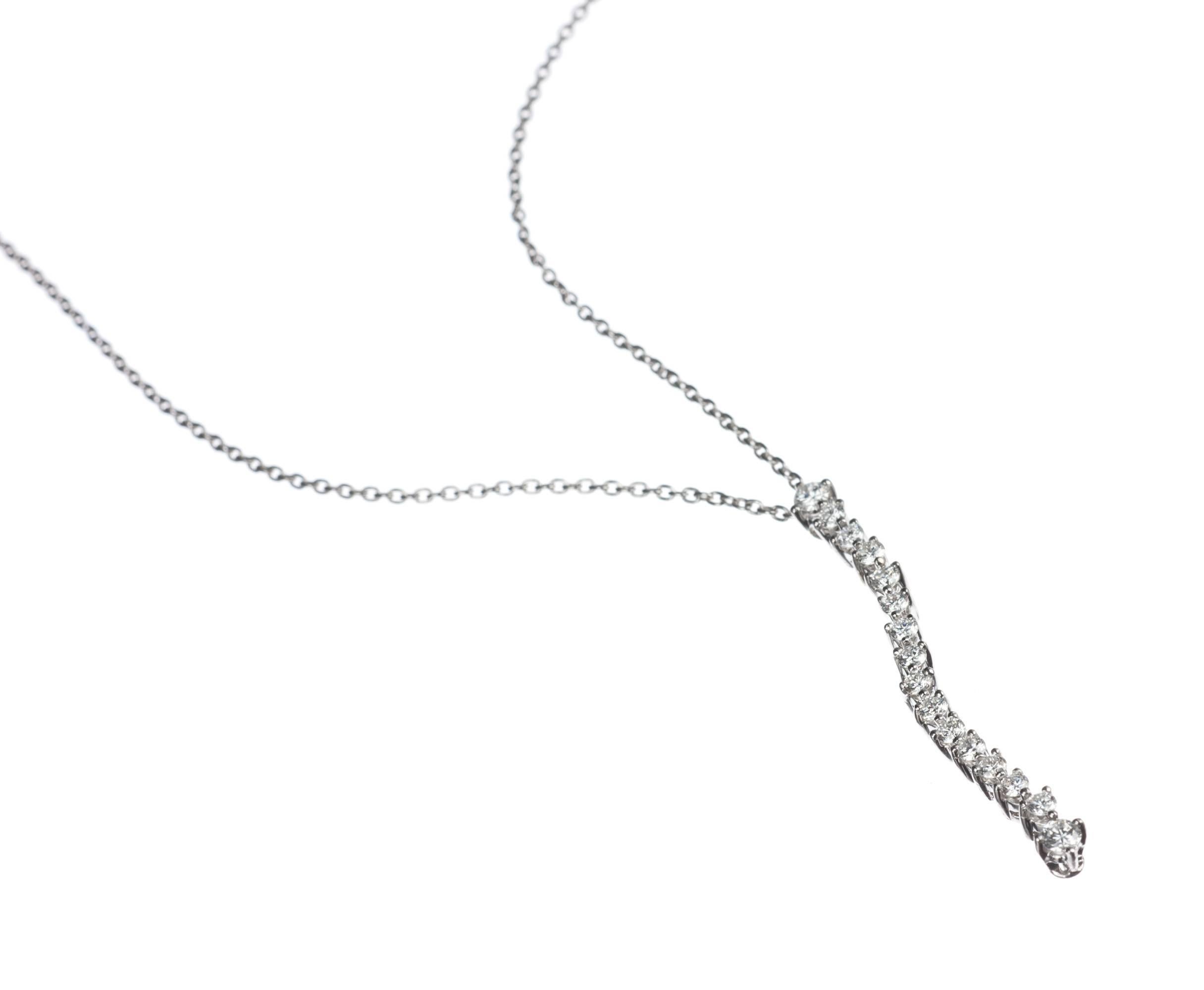 Women's Diamond Platinum Line Pendant Necklace
