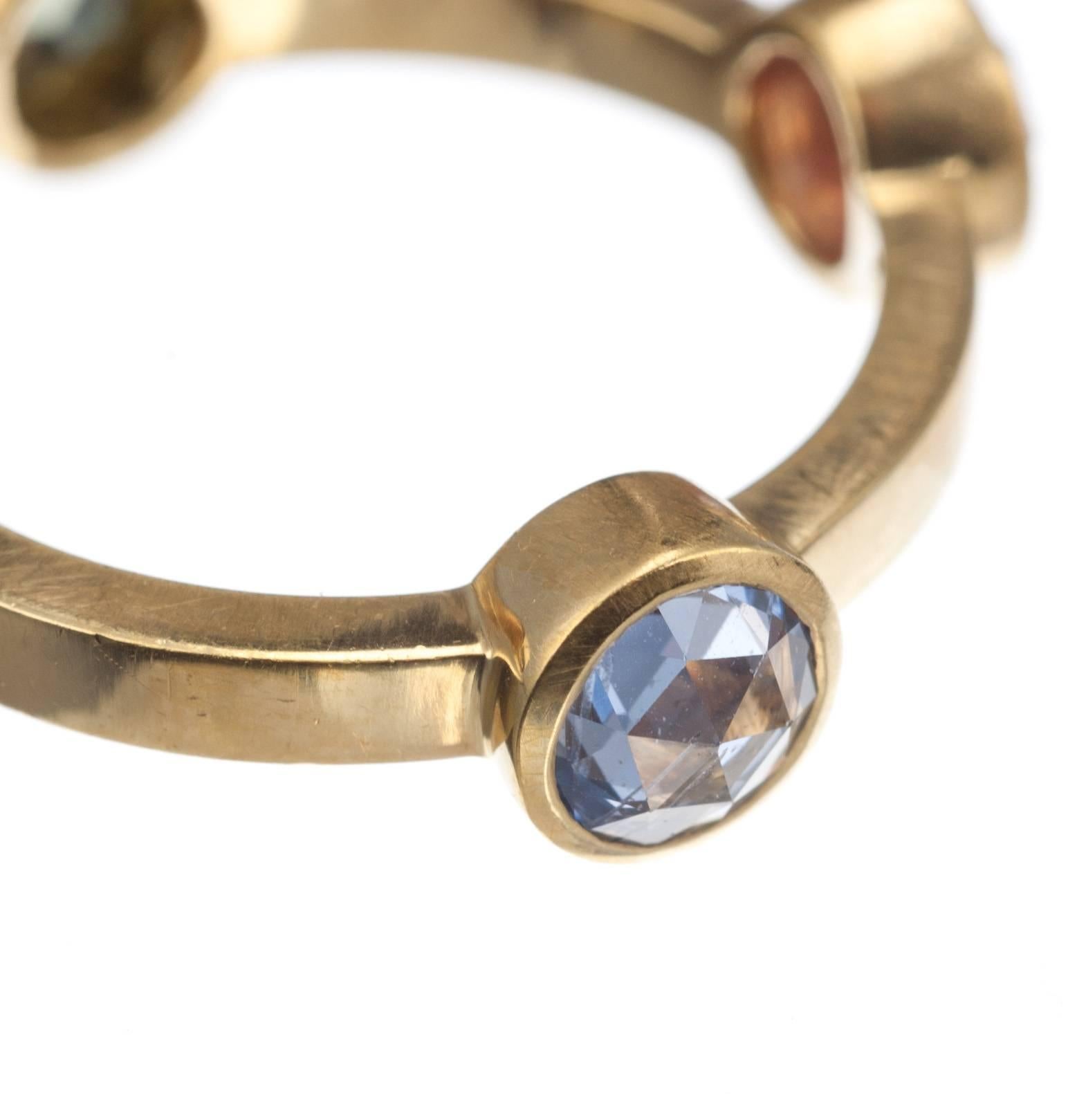 Women's Arunashi Multi-Color Sapphire Ring For Sale