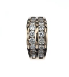 Double-Row Diamond Ring in 14 Karat Yellow Gold