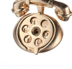 Rotary Telephone Charm in 14 Karat Yellow Gold
