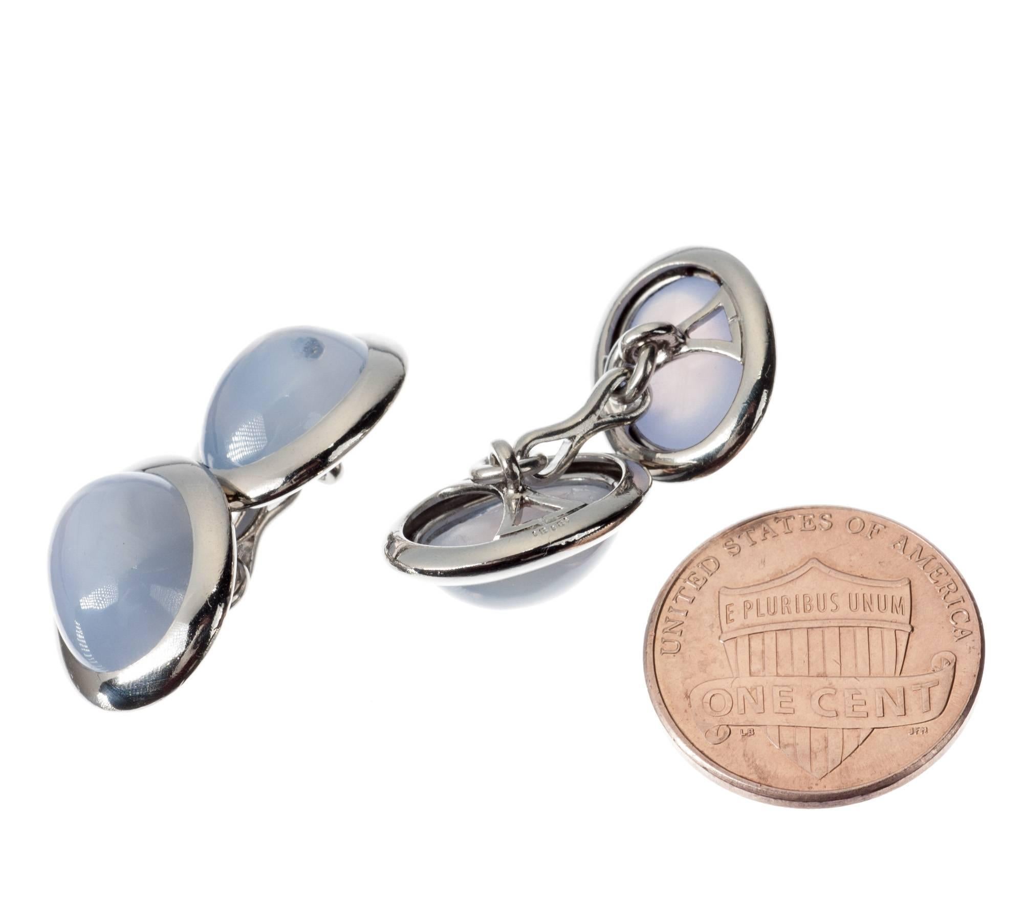 Women's or Men's Star Sapphire Platinum Cufflinks