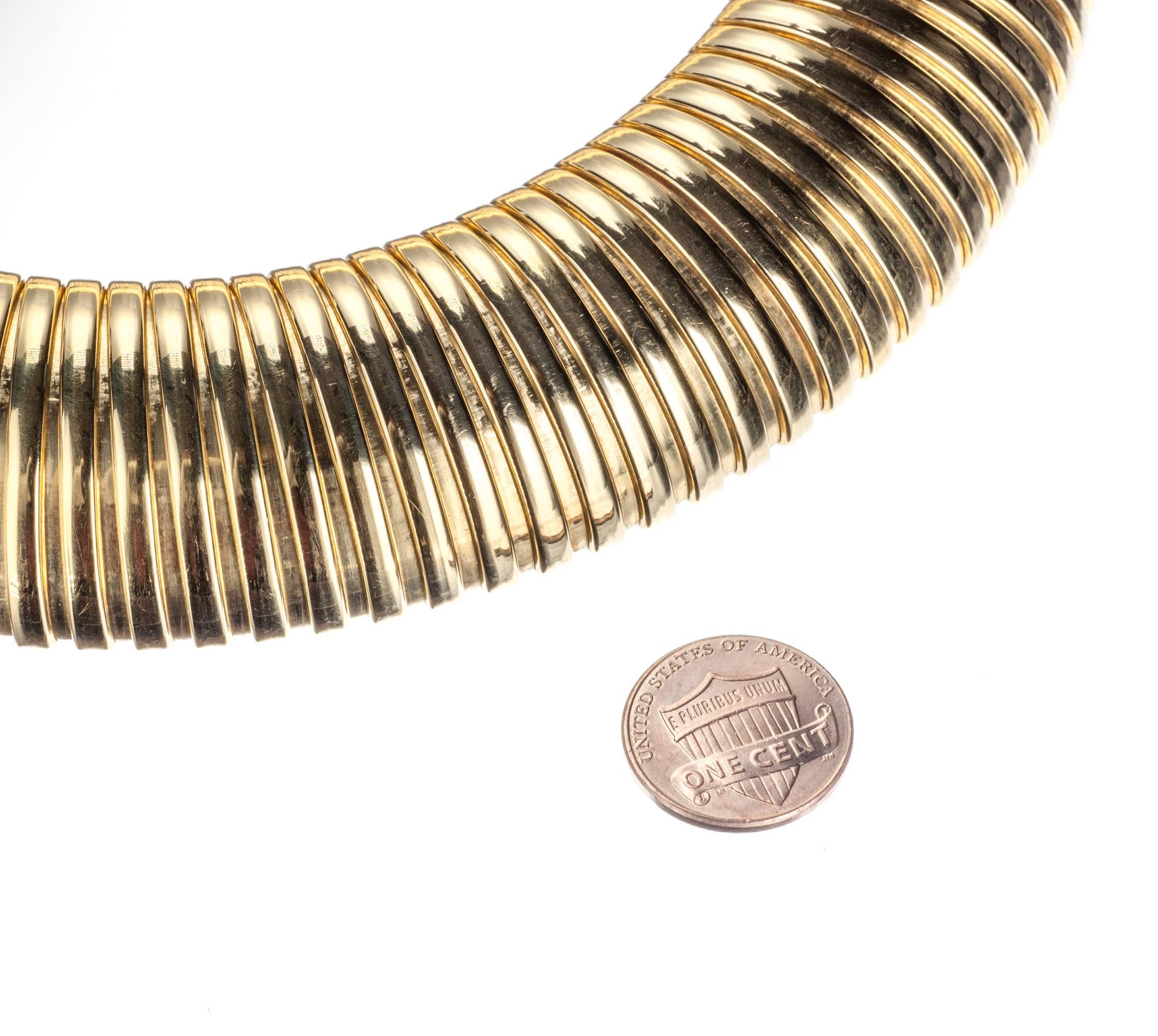 Modern Gold Tubogas Necklace For Sale